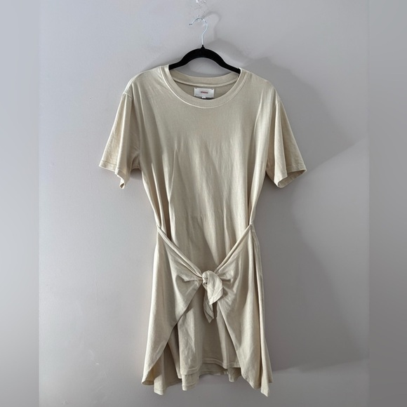 XiRENA Dresses & Skirts - Xirena Emme Tie Front T Shirt Dress in Creme